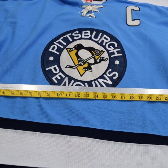 Reebok Pittsburgh Penguins Light Blue Premier Hockey Jersey Sidney Crosby - Picture 3 of 7